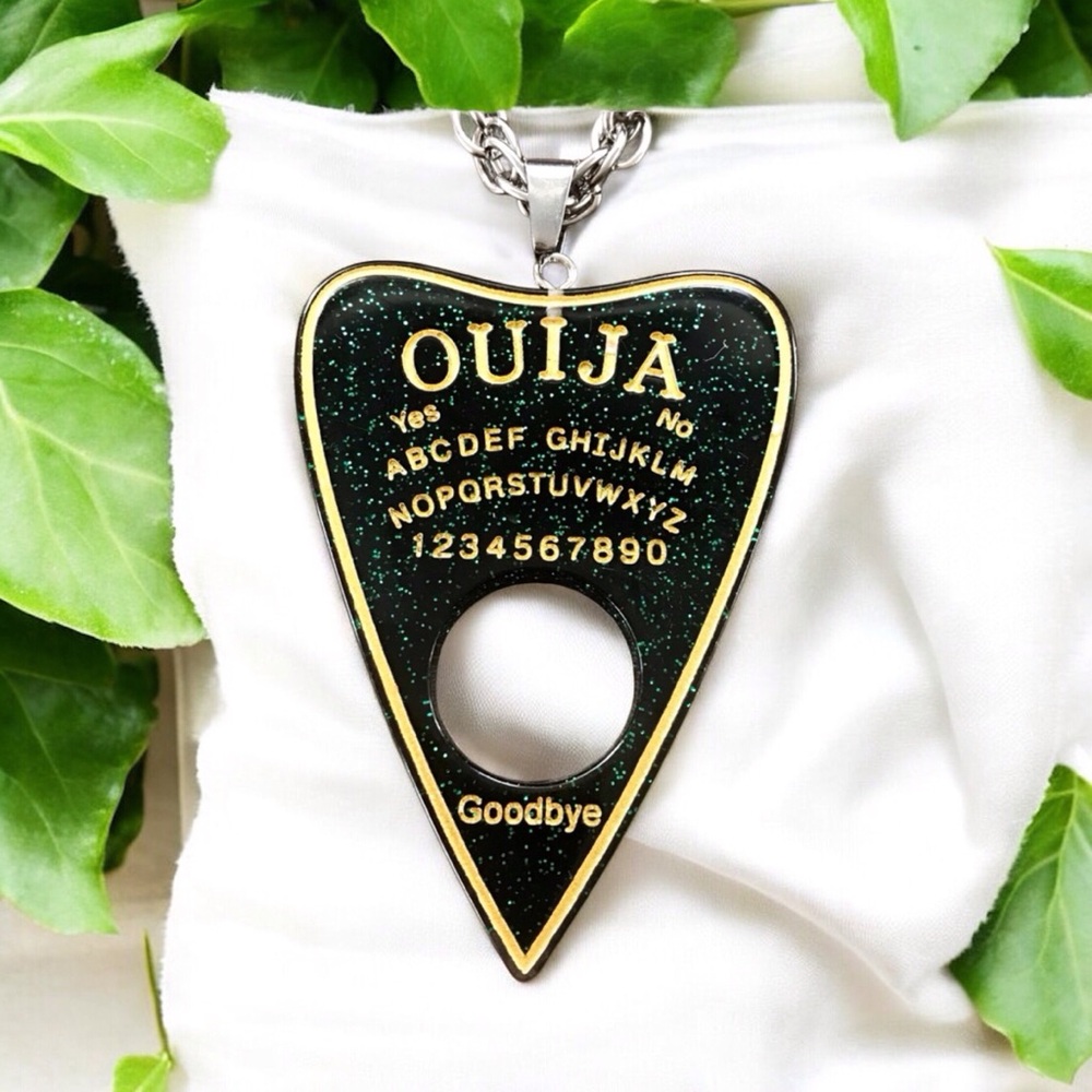 🆕 3D Ouija Planchette Pendant Necklace Resin/Stainless Steel
